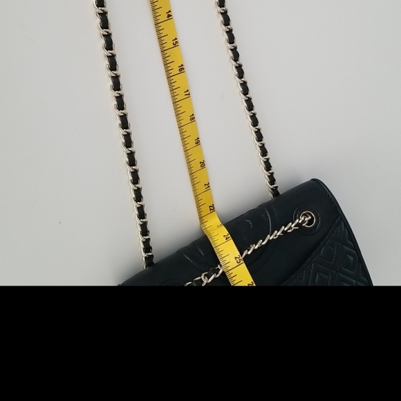 Tory Burch Medium Black Leather Fleming Convertible Shoulder / Crossbody Bag - Picture 12 of 16